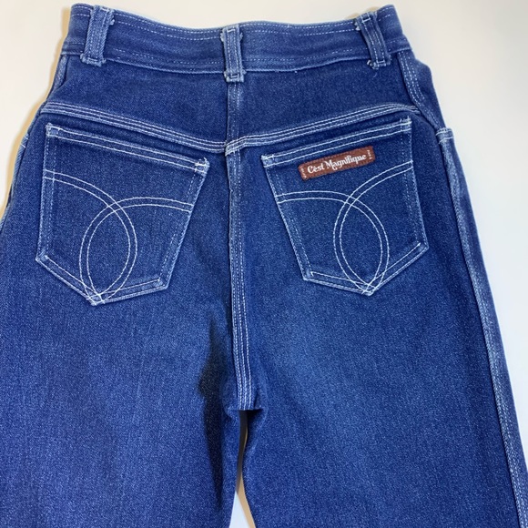 Vintage 70s 80s C'est Magnifique Straight Leg High Waist Jeans - Picture 7 of 13